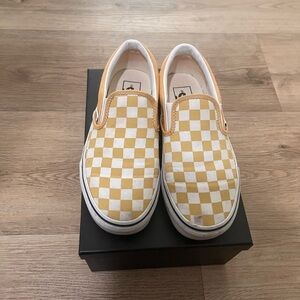 Checkered Slip-On Shoes - Yellow and White